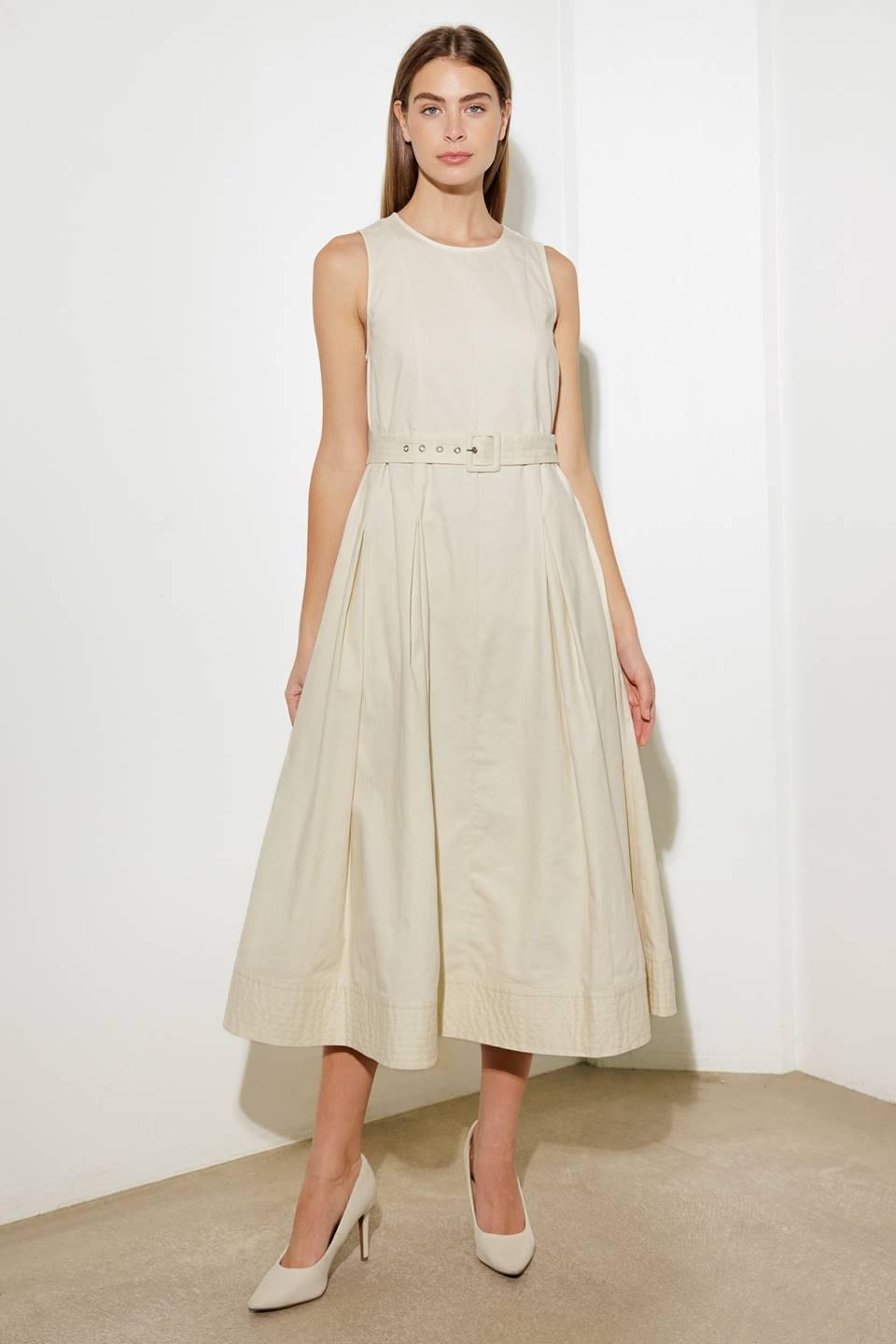 OVER THE WATERS WOVEN MIDI DRESS Flying Tomato
