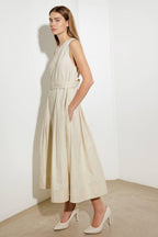 OVER THE WATERS WOVEN MIDI DRESS Flying Tomato