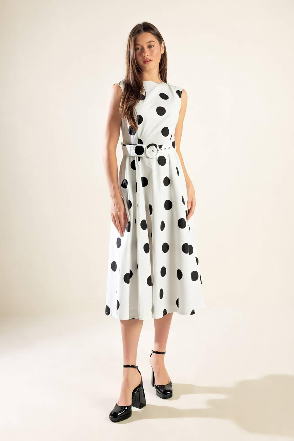 ECHOING FJORD WOVEN MIDI DRESS Flying Tomato