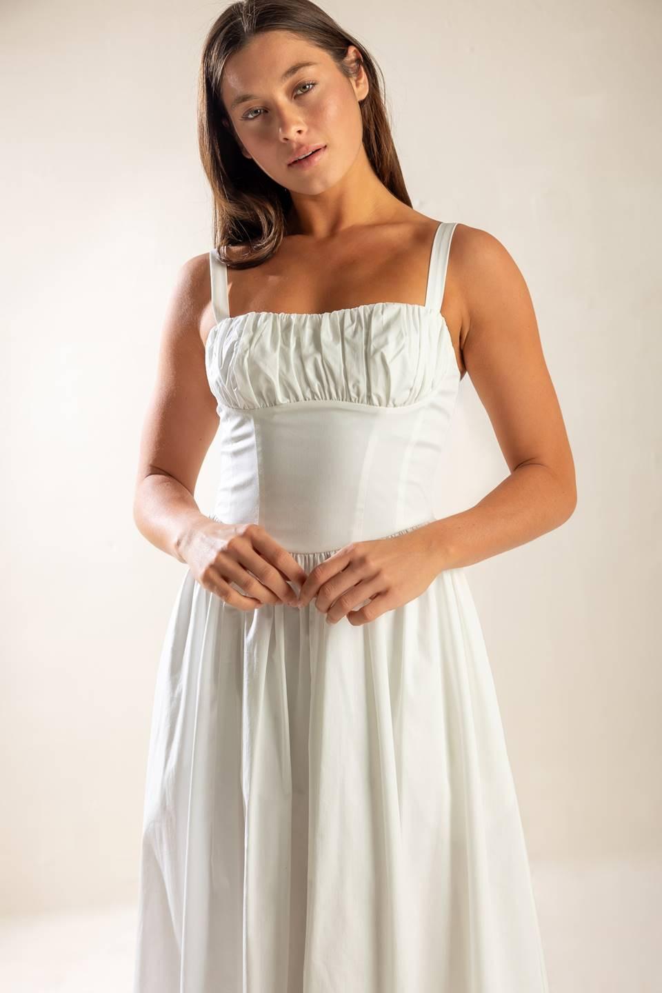 EASILY LOVED WOVEN MIDI DRESS Flying Tomato