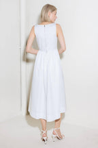CATCH THE SUN IN WHITE  WOVEN MIDI DRESS Flying Tomato