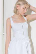 CATCH THE SUN IN WHITE  WOVEN MIDI DRESS Flying Tomato