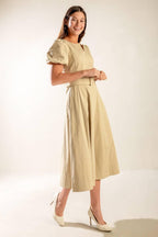 SUNLIT SOIREE WOVEN MIDI DRESS Flying Tomato