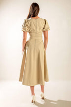 SUNLIT SOIREE WOVEN MIDI DRESS Flying Tomato