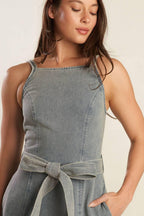 A DAY AT THE VINEYARD DENIM MIDI DRESS Flying Tomato
