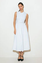 NUE EASE WHITE WOVEN MDI DRESS Flying Tomato
