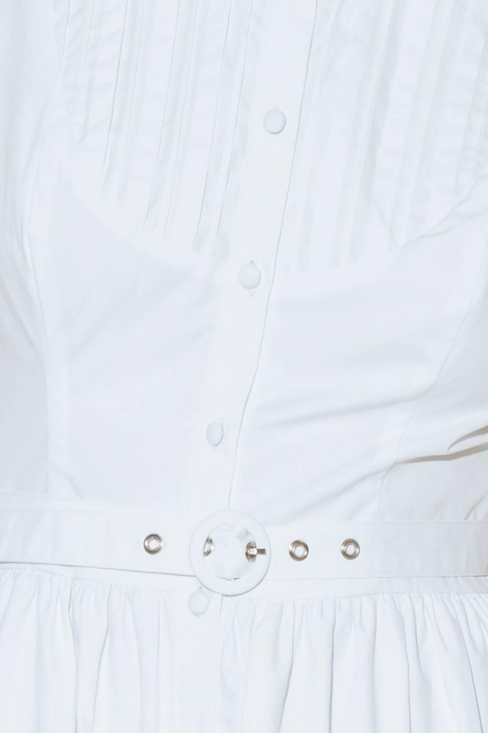 NUE EASE WHITE WOVEN MDI DRESS Flying Tomato
