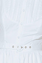 NUE EASE WHITE WOVEN MDI DRESS Flying Tomato