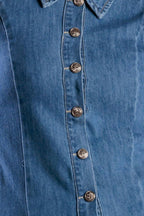 WHERE I WANT TO BE DENIM MINI DRESS Flying Tomato