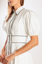 IN THE BREEZE WHITE WOVEN MIDI DRESS Flying Tomato