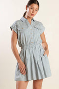 CHAMPAGNE TOAST WOVEN MINI DRESS Flying Tomato