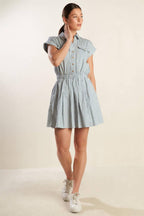 CHAMPAGNE TOAST WOVEN MINI DRESS Flying Tomato