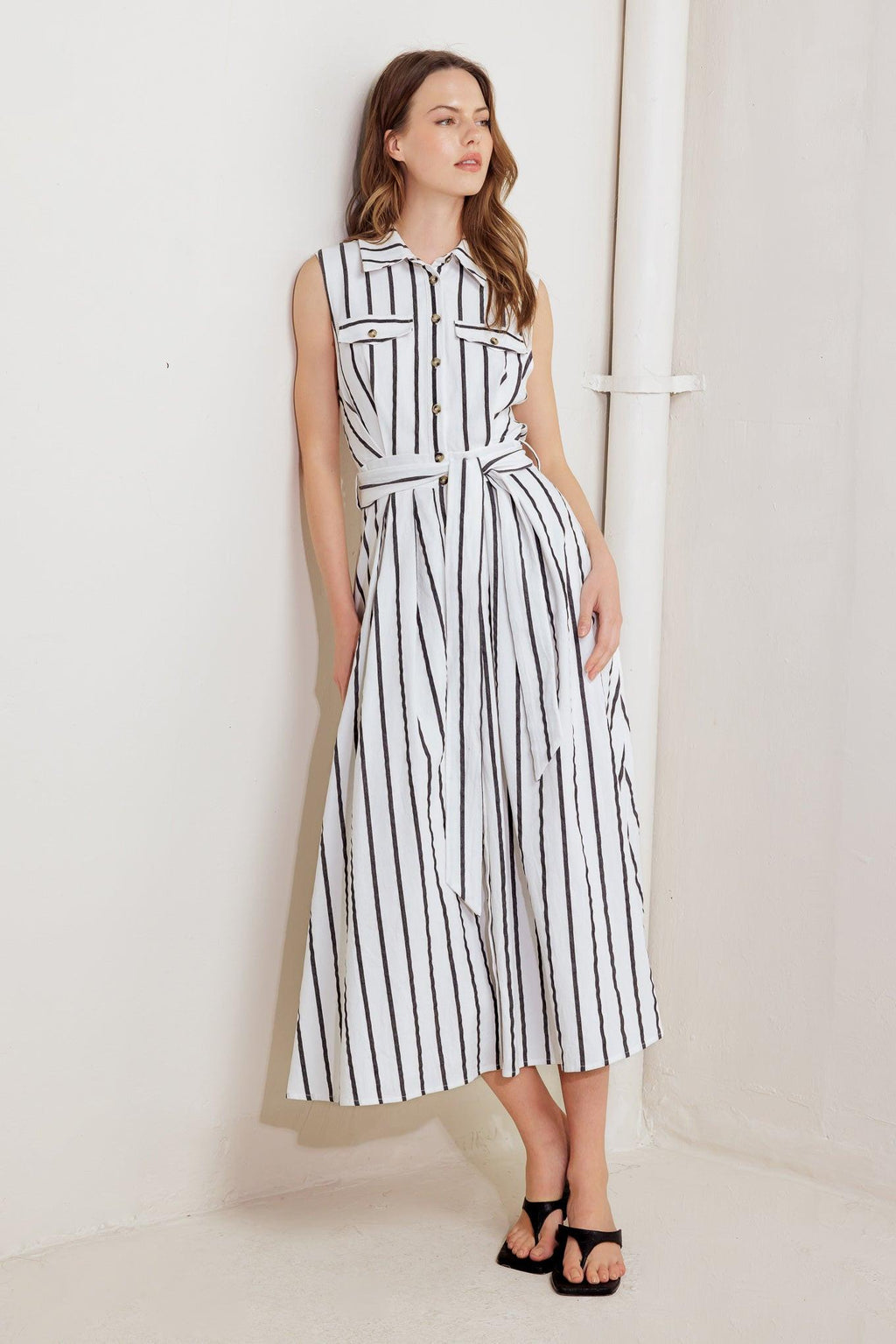 HUGS & VANILLA CLOUDS WOVEN MIDI DRESS Flying Tomato