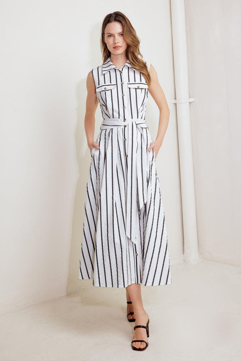 HUGS & VANILLA CLOUDS WOVEN MIDI DRESS Flying Tomato