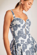 EXPLORING NEW INTERESTS WOVEN MIDI DRESS Flying Tomato