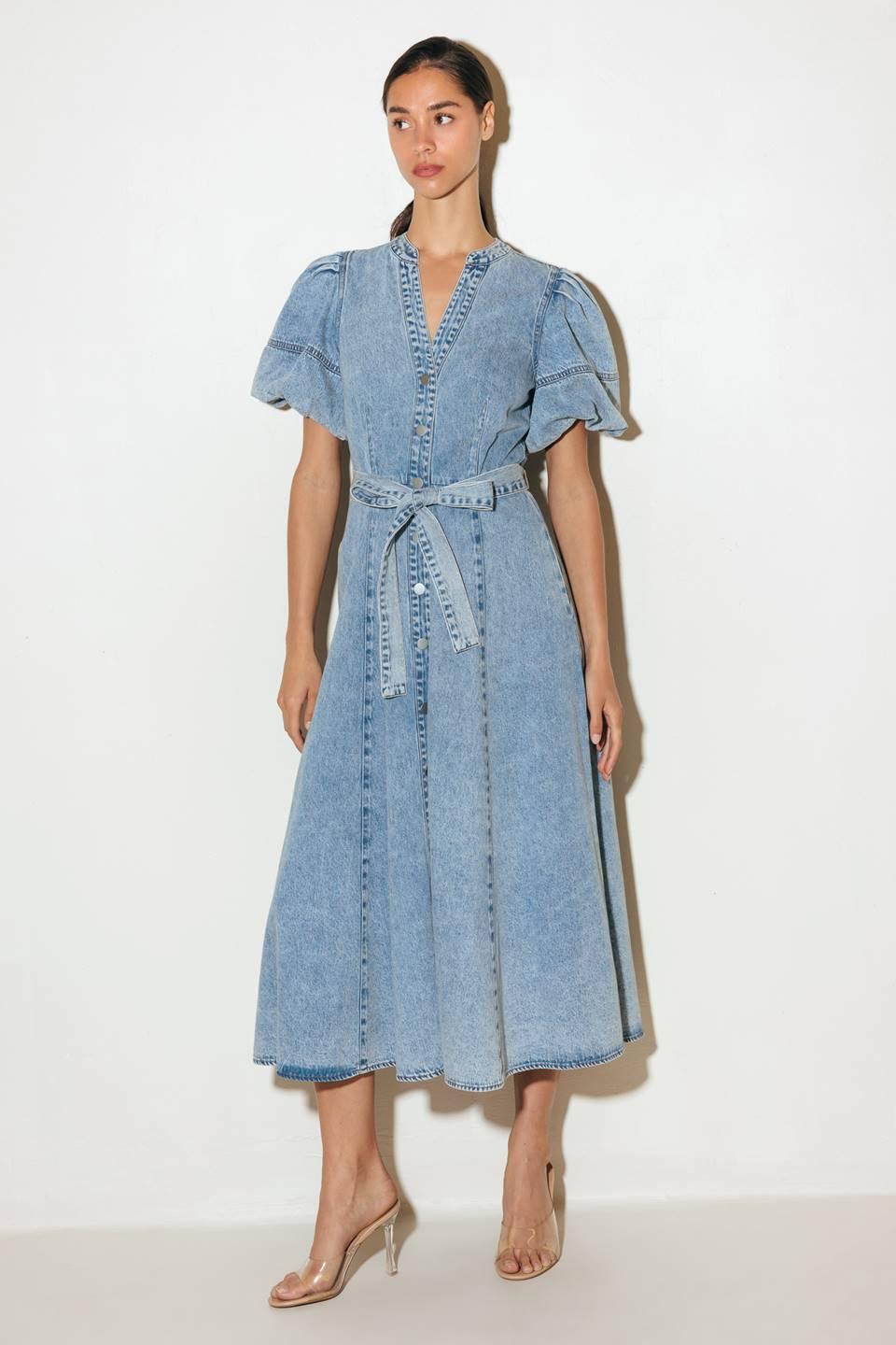 BAREFORM LIGHT DENIM MIDI DRESS Flying Tomato