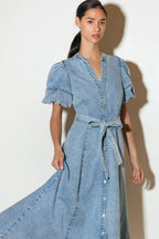 BAREFORM LIGHT DENIM MIDI DRESS Flying Tomato