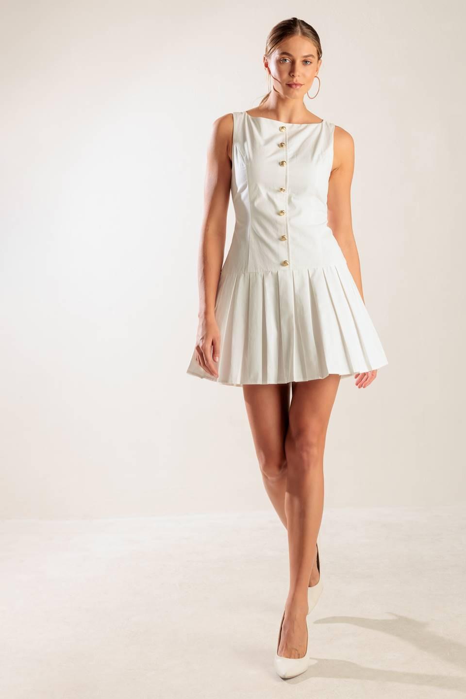 NO COMPARISON WHITE WOVEN MINI DRESS Flying Tomato