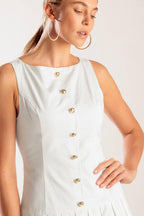 NO COMPARISON WHITE WOVEN MINI DRESS Flying Tomato