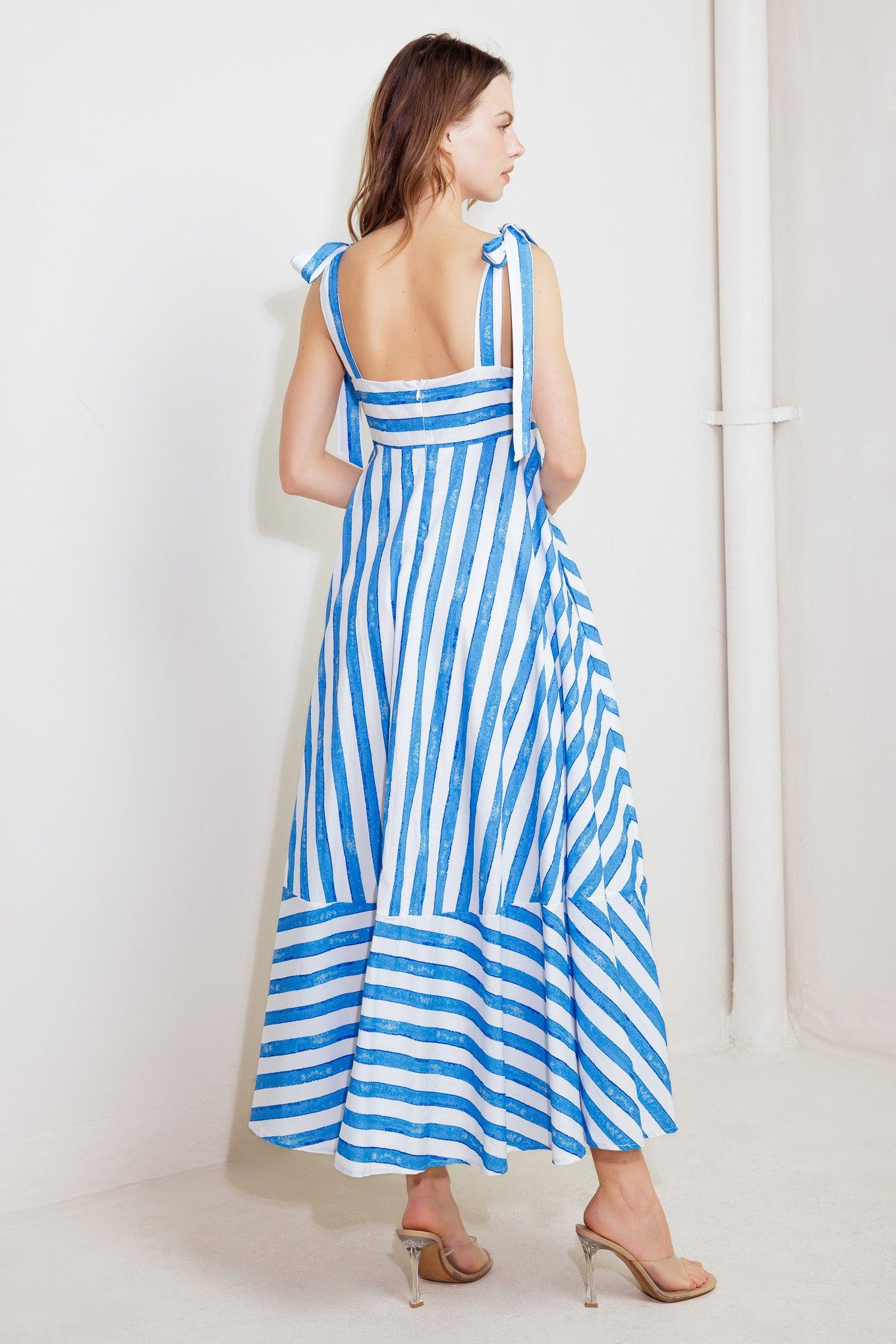 OCEAN BREEZE WOVEN MIDI DRESS Flying Tomato
