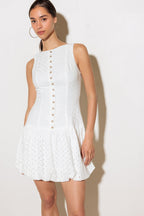 AT FIRST GLANCE WOVEN MINI DRESS Flying Tomato