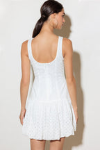 AT FIRST GLANCE WOVEN MINI DRESS Flying Tomato