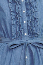 PETALS FALLING SLOWLY DENIM MIDI DRESS Flying Tomato