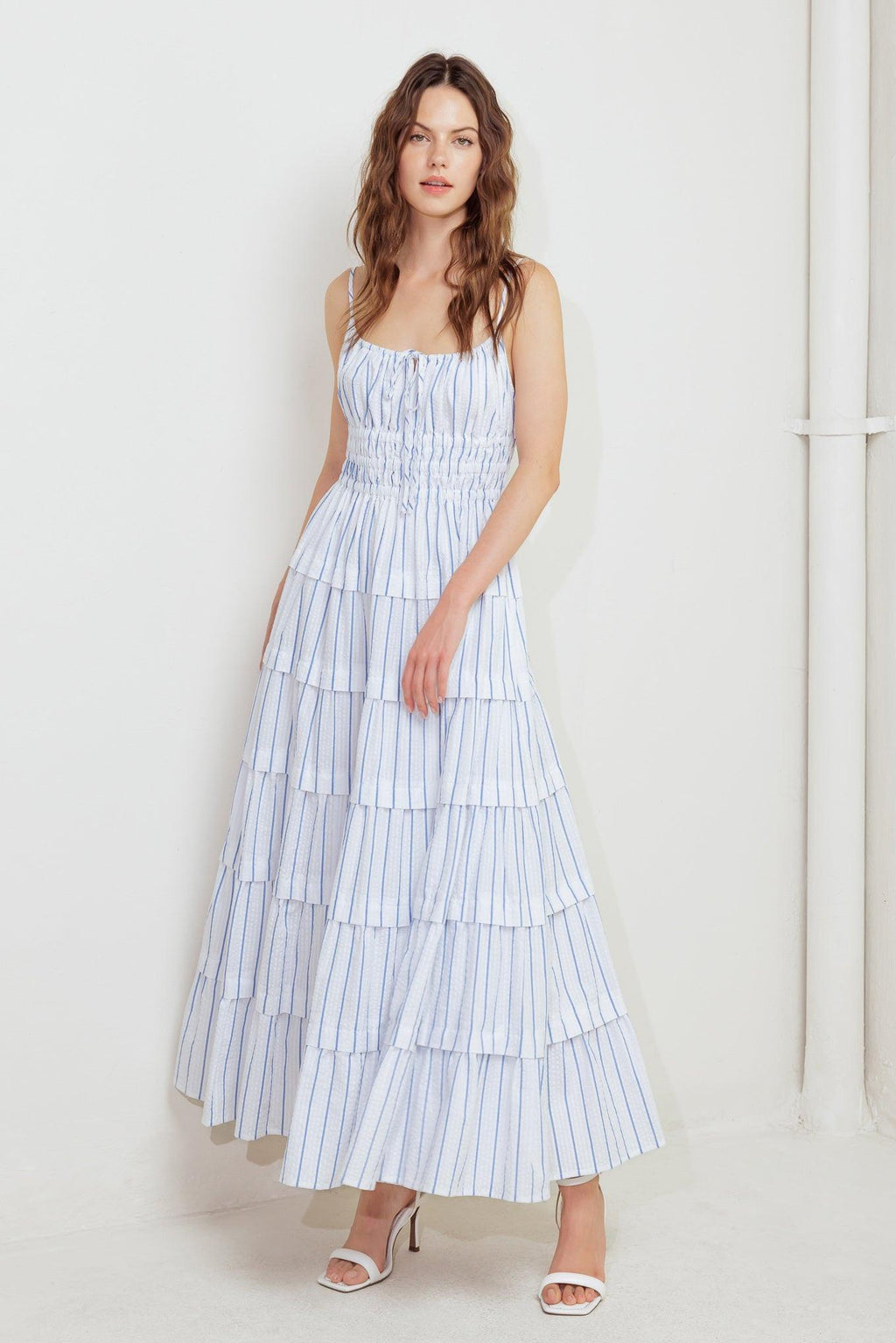BREEZE NOTE WOVEN MIDI DRESS Flying Tomato