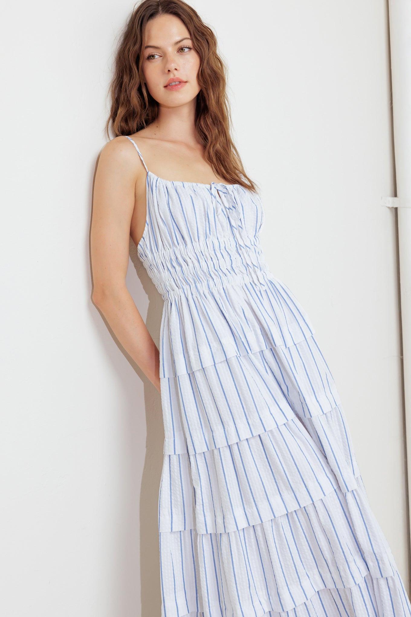 BREEZE NOTE WOVEN MIDI DRESS Flying Tomato