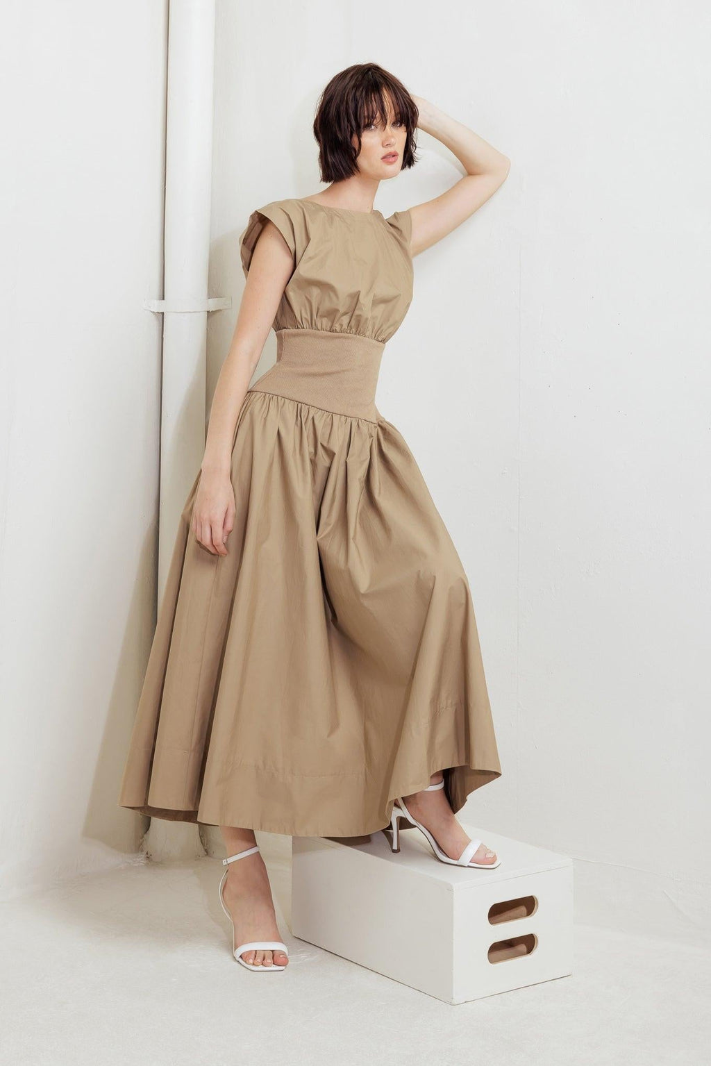 DREAMWEAVER ROMANTIC WOVEN MIDI DRESS Flying Tomato
