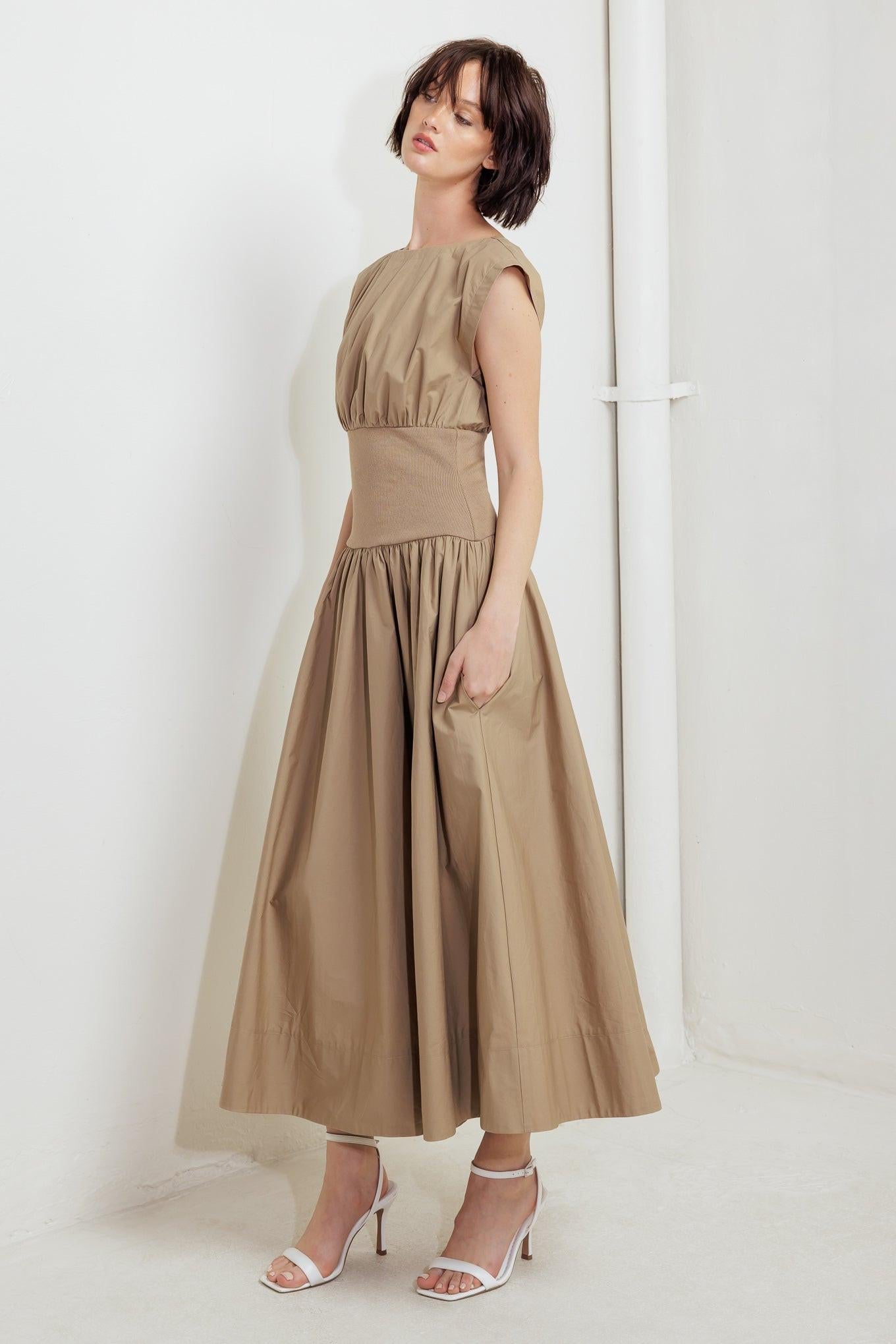 DREAMWEAVER ROMANTIC WOVEN MIDI DRESS Flying Tomato
