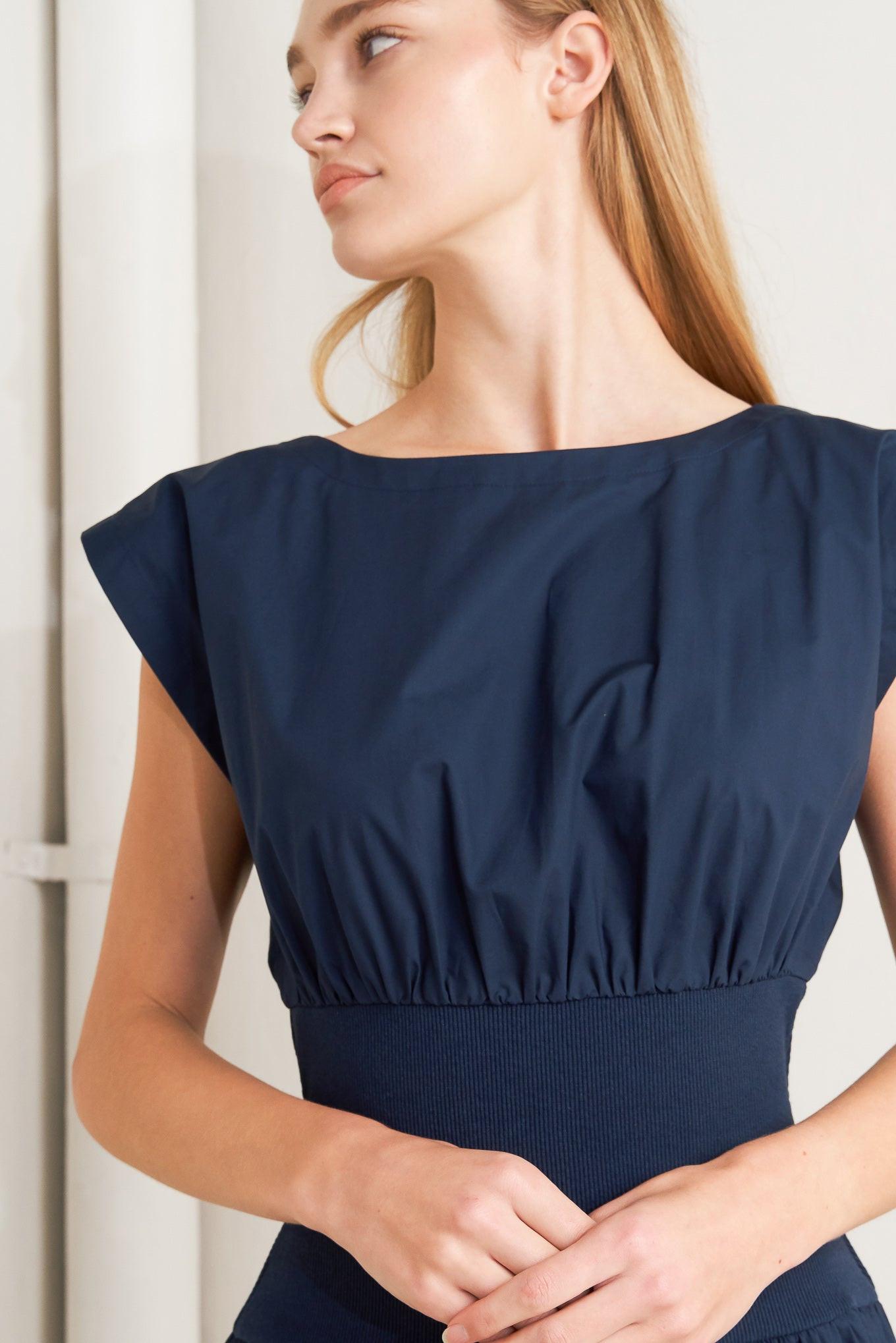 DREAMWEAVER ROMANTIC NAVY WOVEN MIDI DRESS Flying Tomato