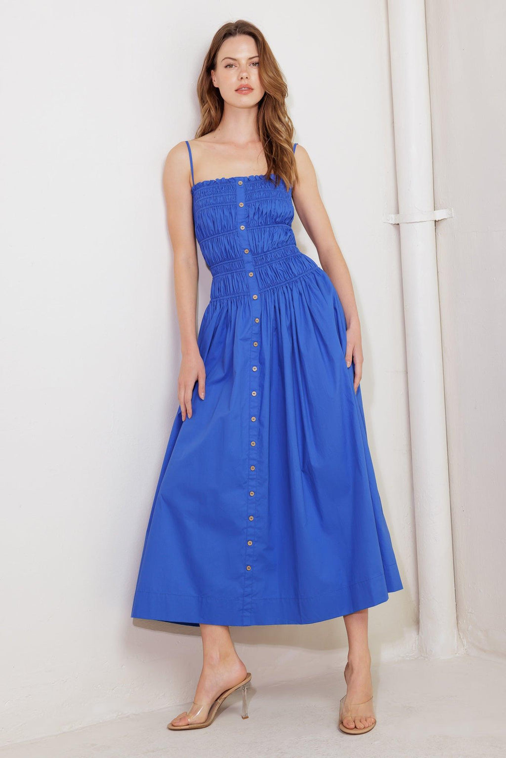 MOONLIGHT ON MY WOVEN MIDI DRESS Flying Tomato