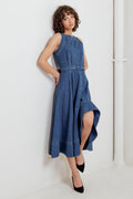 POET’S MUSE DENIM WOVEN MIDI DRESS Flying Tomato