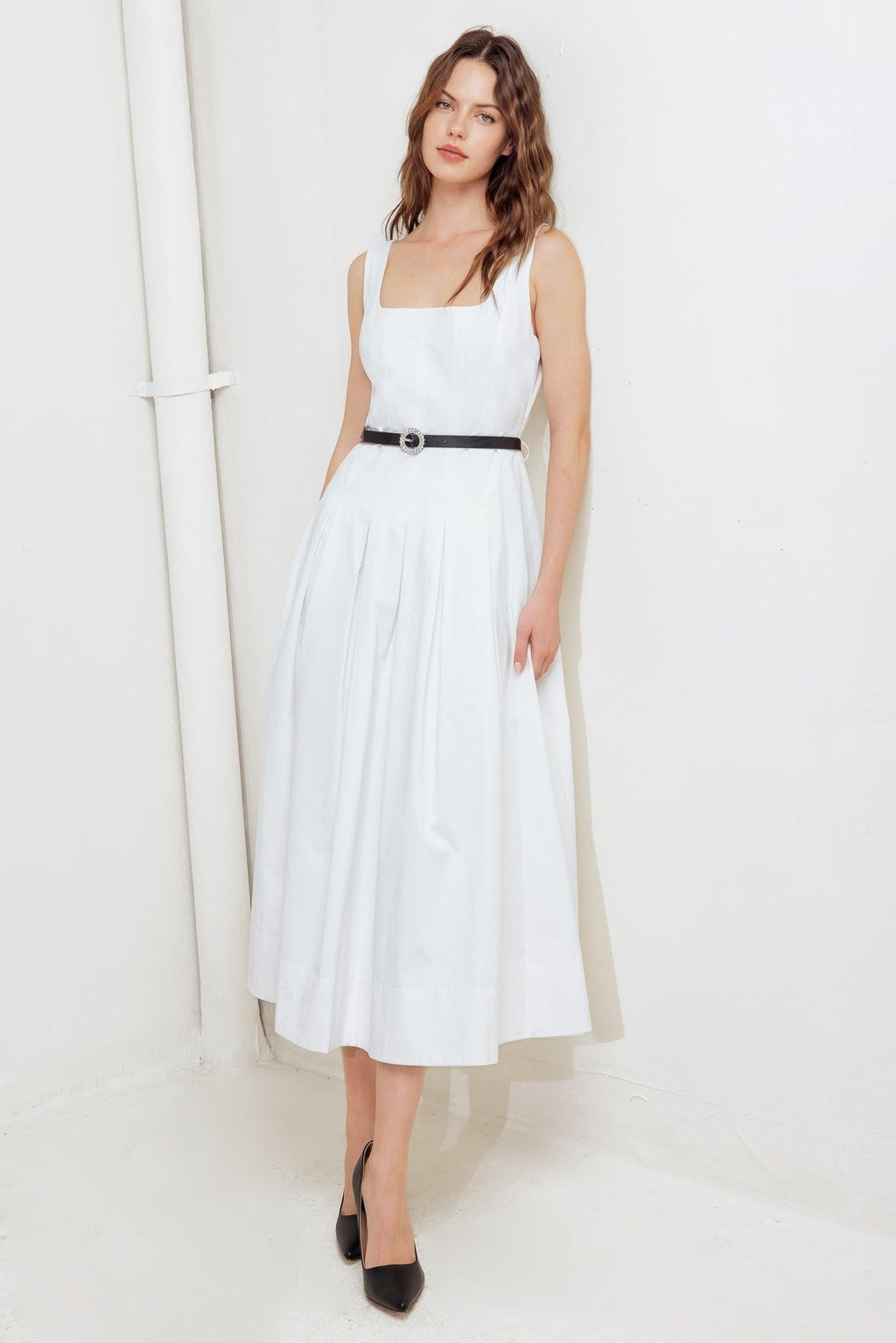 SUNDAY REVERIE WOVEN MIDI DRESS Flying Tomato