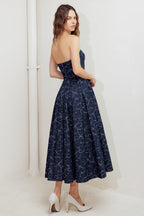 MOONDUST GARDEN DENIM MIDI DRESS Flying Tomato