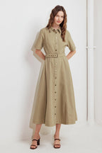TERRACOTTA TRAIL WOVEN MIDI DRESS Flying Tomato
