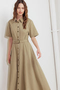 TERRACOTTA TRAIL WOVEN MIDI DRESS Flying Tomato