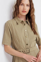 TERRACOTTA TRAIL WOVEN MIDI DRESS Flying Tomato