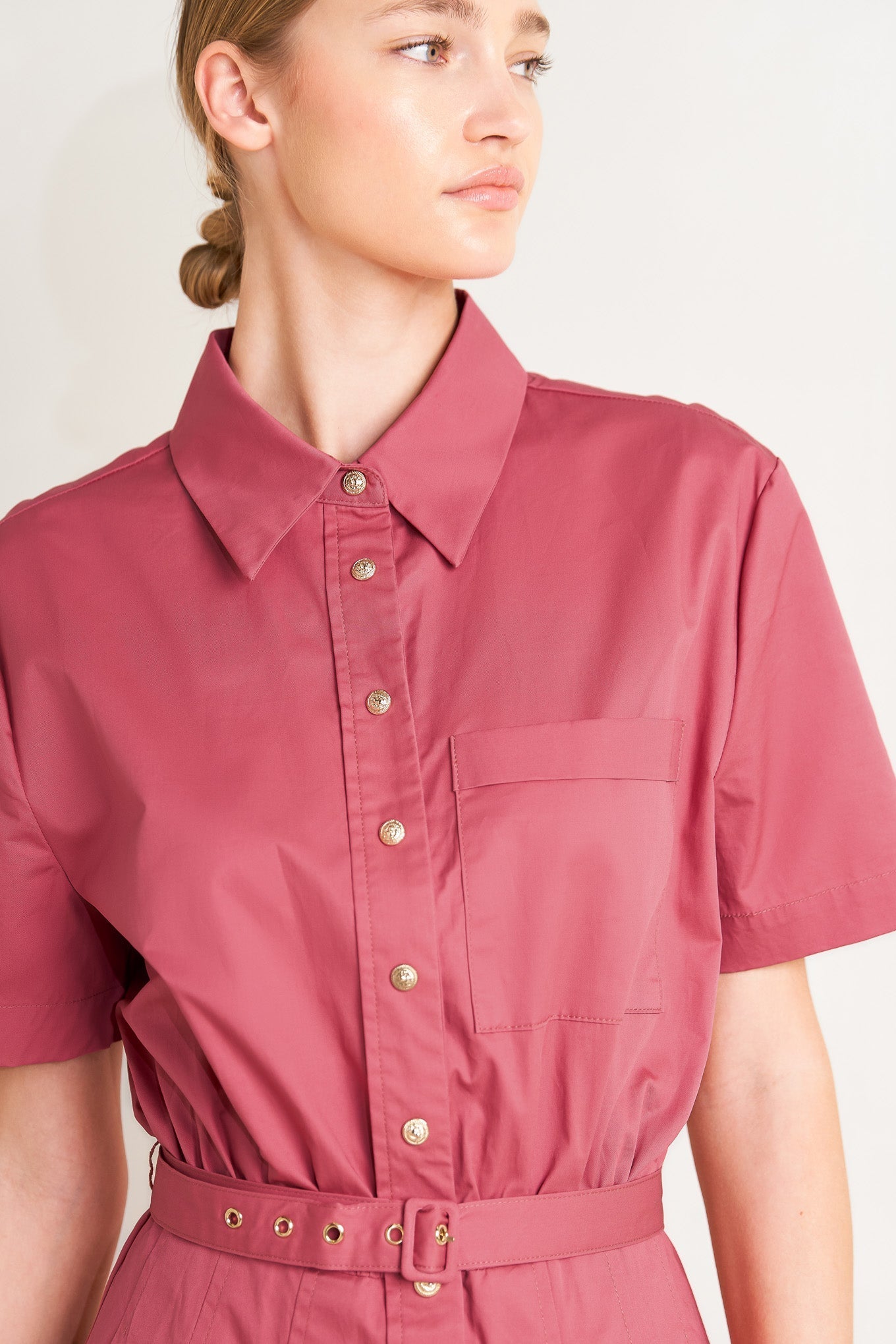 CINCHED COUTURE WOVEN MIDI DRESS Flying Tomato