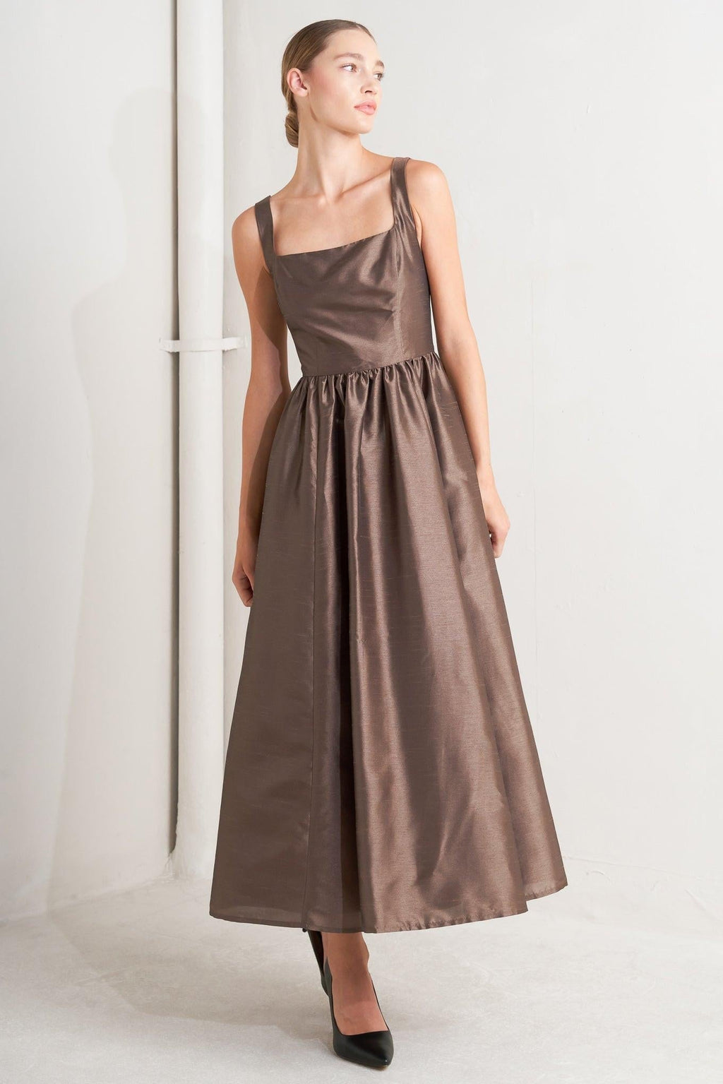 CAFÉ LUSTER WOVEN MIDI DRESS Flying Tomato
