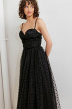 HEART DOT BALLET TULLE MIDI DRESS Flying Tomato