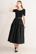 SADDLE BREEZE BLACK MIDI DRESS Flying Tomato