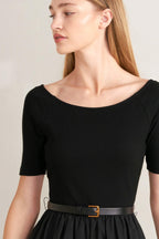 SADDLE BREEZE BLACK MIDI DRESS Flying Tomato