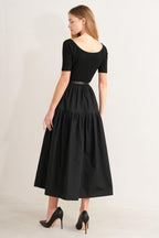 SADDLE BREEZE BLACK MIDI DRESS Flying Tomato