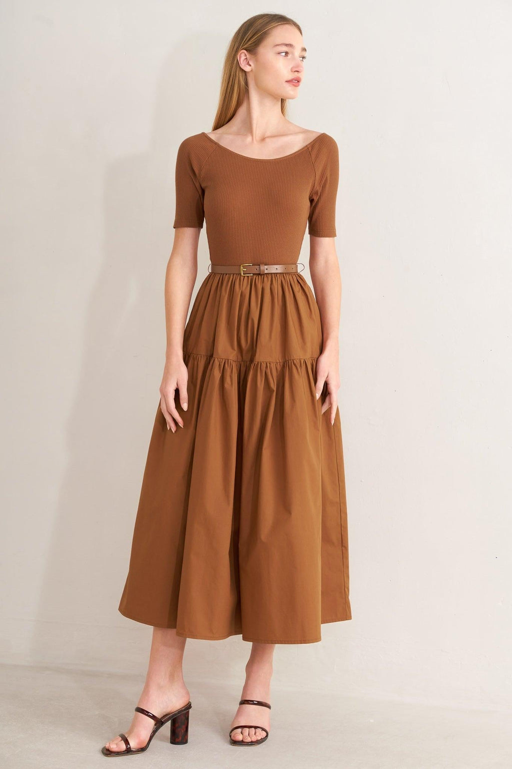 SADDLE BREEZE RUST MIDI DRESS Flying Tomato