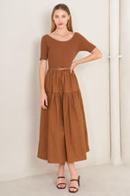 SADDLE BREEZE RUST MIDI DRESS Flying Tomato