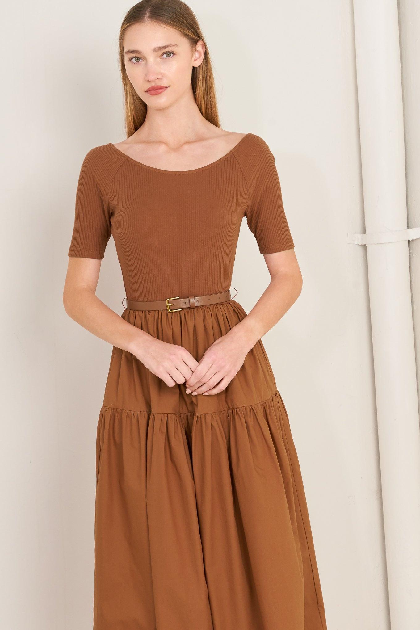 SADDLE BREEZE RUST MIDI DRESS Flying Tomato