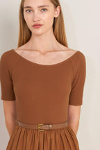 SADDLE BREEZE RUST MIDI DRESS Flying Tomato
