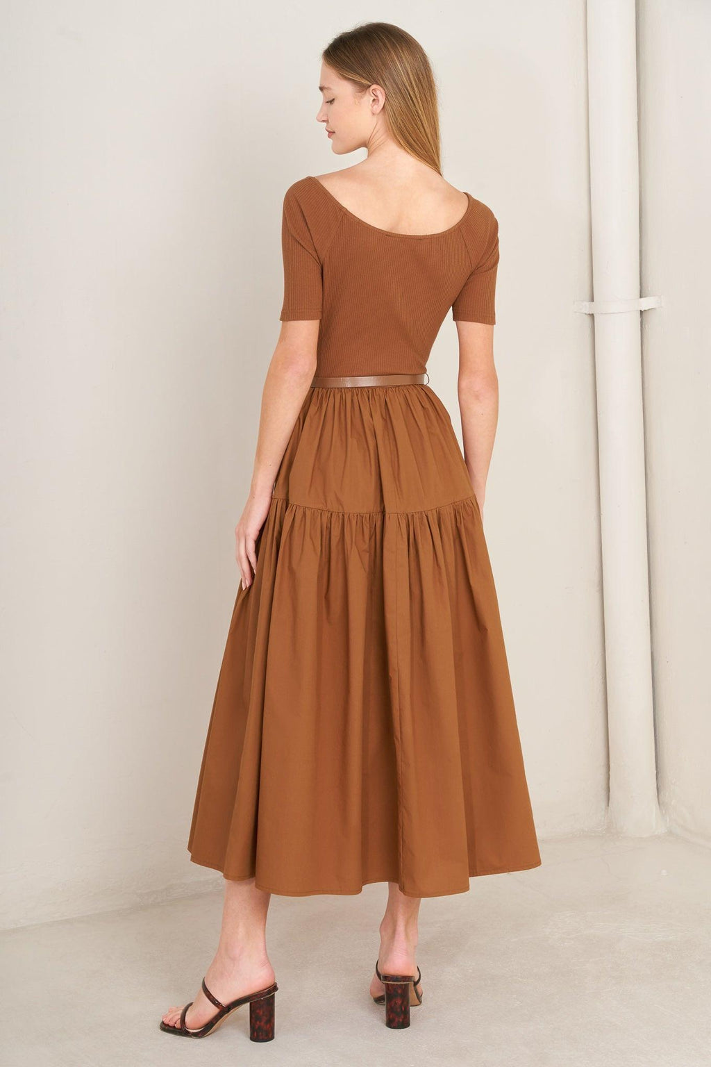 SADDLE BREEZE RUST MIDI DRESS Flying Tomato